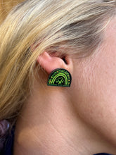 Load image into Gallery viewer, I wear green rainbow earrings - studs!

